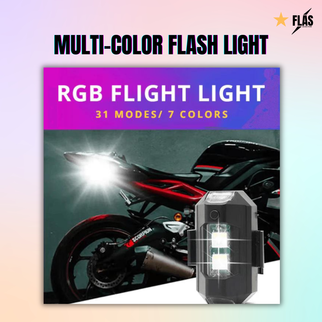 Multi-Color Flasher Light - Flight Light - For Cars & Bikes