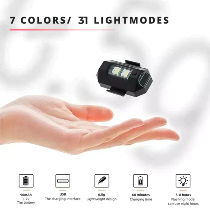 Multi-Color Flasher Light - Flight Light - For Cars & Bikes